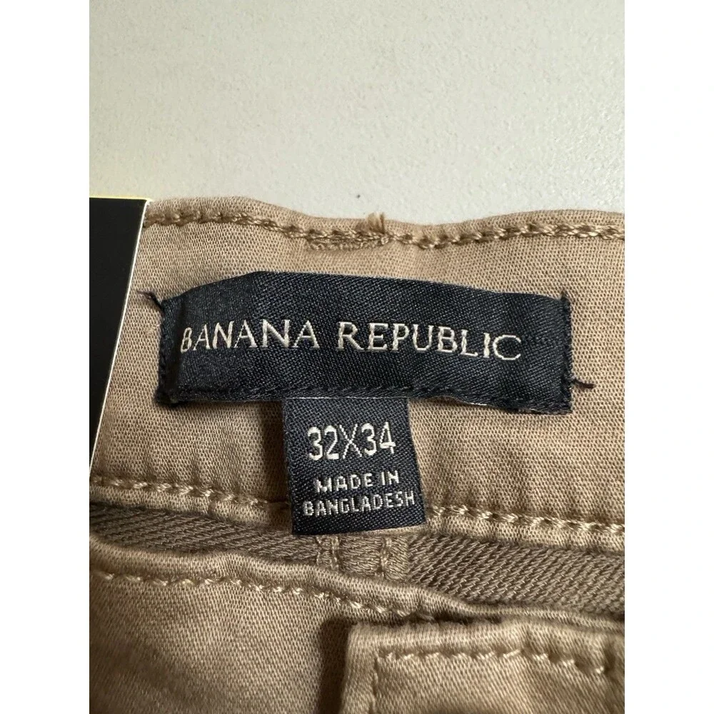 Banana Republic Men's 5 Pocket Pant Stretch Fabric Tan Size 32x34 New Flat Front
